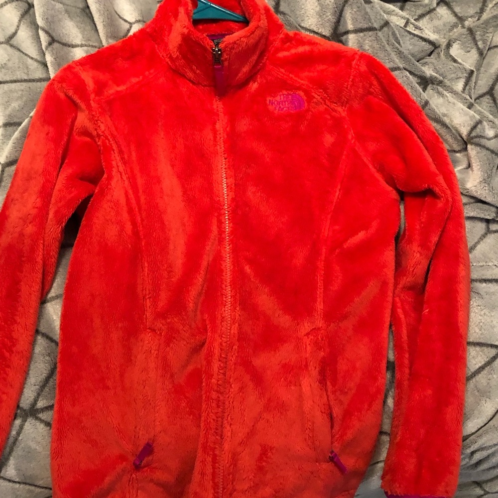 Fuzzy north face jacket